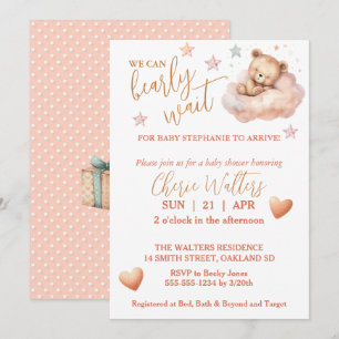Invitación ¿Puede el Chica de espera madrugador Teddy Bear do