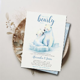 Invitación Puede esperar a que Polar Mom Bear Cub Baby Boy Sh