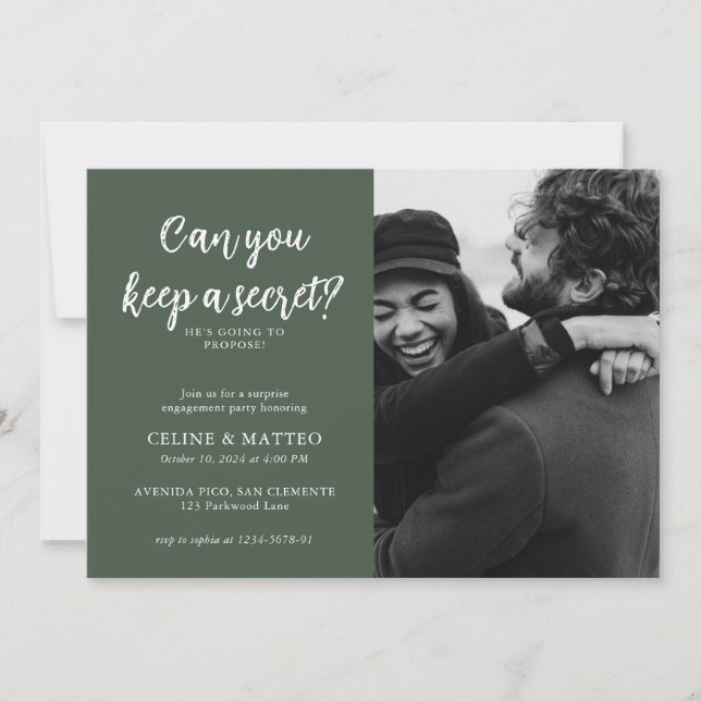 Invitación ¿Puedes guardar un secreto? | Compromiso de fotogr (Anverso)