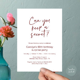 Invitación ¿Puedes guardar un secreto? Fiesta de cumpleaños s
