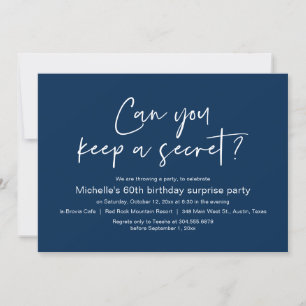 Invitación ¿Puedes Mantener Una Fiesta De Cumpleaños Secreta