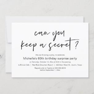 Invitación ¿Puedes Mantener Una Fiesta De Cumpleaños Secreta 