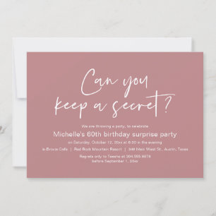 Invitación ¿Puedes Mantener Una Fiesta De Cumpleaños Secreta