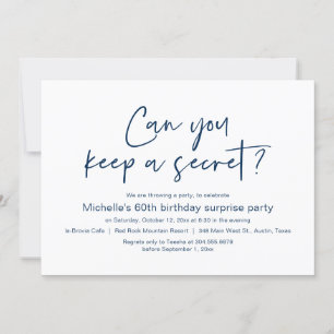 Invitación ¿Puedes Mantener Una Fiesta De Cumpleaños Secreta 