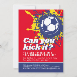 Invitación ¿Puedes patearlo fiesta de cumpleaños del fútbol r