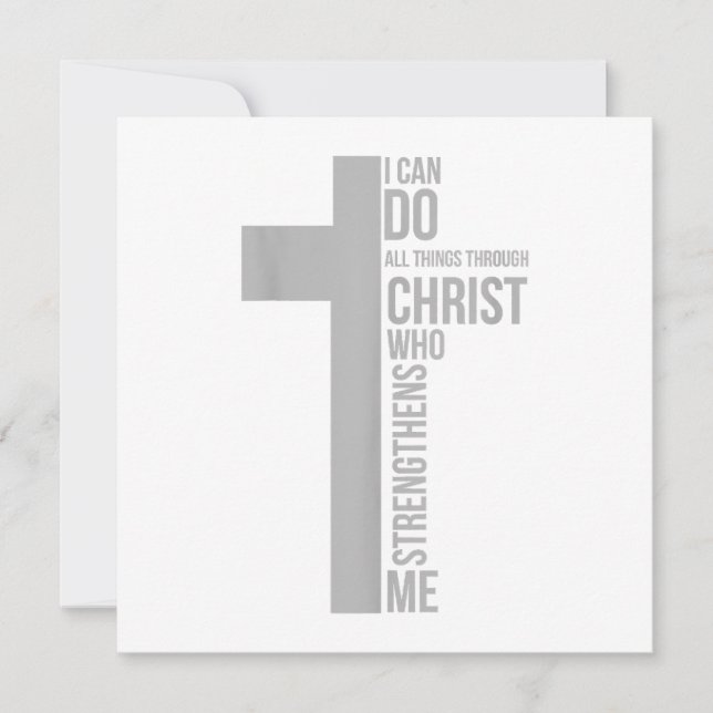 Invitación Puedo Hacer Todas Las Cosas A Través De Cristo Que (Anverso)