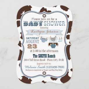 Invitación Puente Baby Shower del pañuelo del vaquero