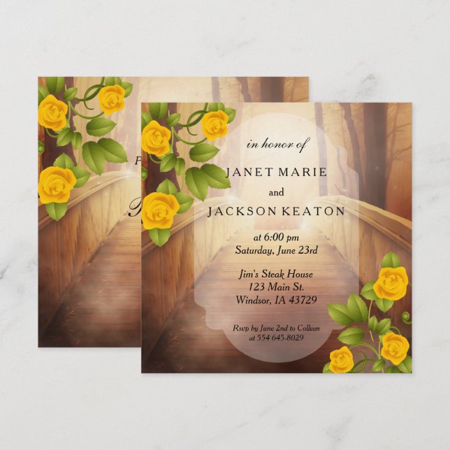 Invitación Puente de amor, Boda de la Naturaleza (Anverso / Reverso)