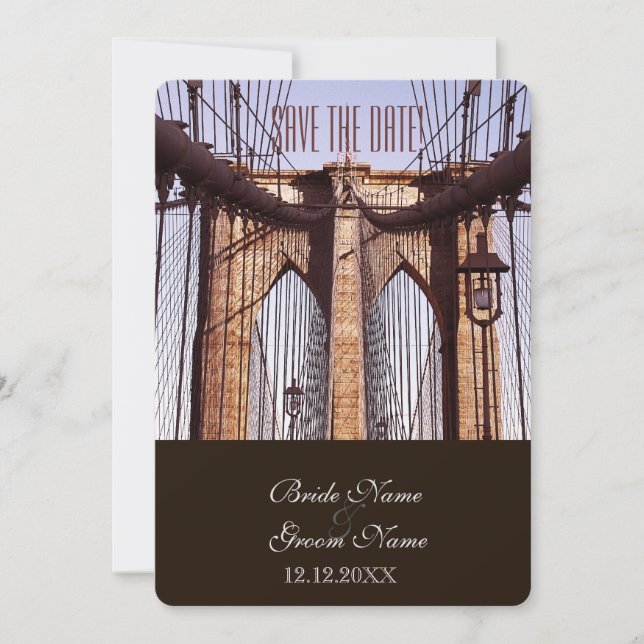 Invitación Puente de Brooklyn Vintage Nueva York (Anverso)