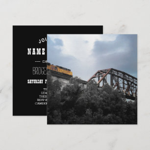 Invitación puente del tren locomotor que atraviesa tebes