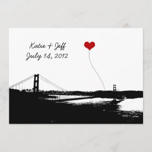 Invitación Puente Golden Gate del Corazón en San Francisco