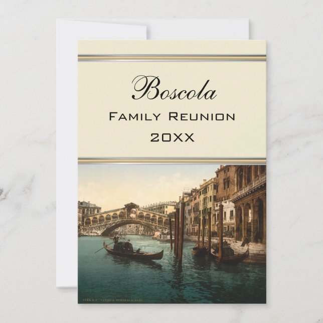 Invitación Puente I, reunión de Rialto de familia de Venecia, (Anverso)