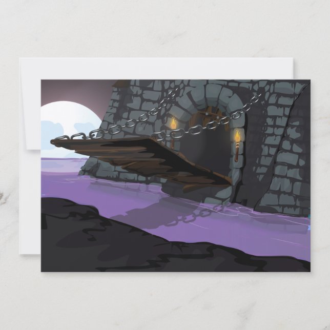 Invitación Puente levadizo del castillo y Moat (Anverso)