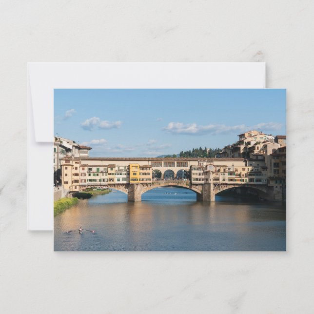 Invitación Puente viejo Ponte Vecchio - Florencia, Italia (Anverso)