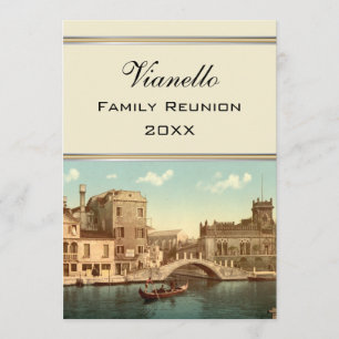 Invitación Puente y Canal, Venecia, Reunión Familiar de Itali