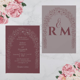 Invitación Puerta clásica del Boda floral Minimalista