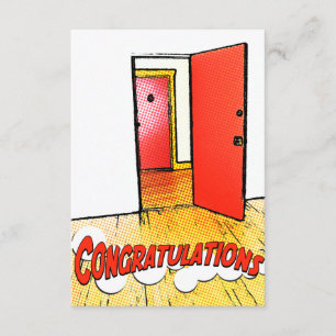 Invitación puerta cómica de felicitaciones