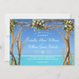 Invitación Puerta de Boda Floral Summer Beach