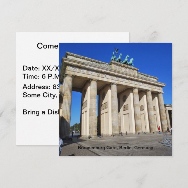 Invitación Puerta de Brandenburgo, Berlín, Alemania (Anverso / Reverso)