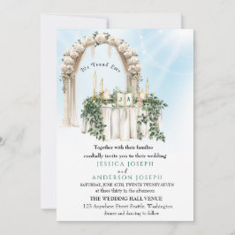 Invitación Puerta de flor Boda verde de estilo Trenby