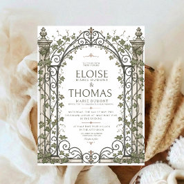 Invitación Puerta de Jardín Boda Hiedra Botánico Elegante Fin