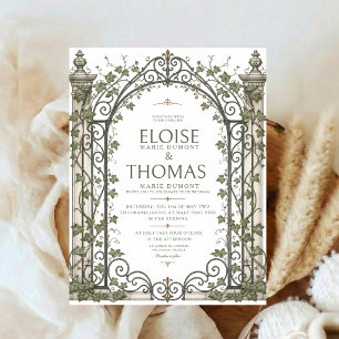 Invitación Puerta de Jardín Boda Hiedra Botánico Elegante Fin