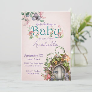 Invitación Puerta de jardín de hadas del bosque encantado sob