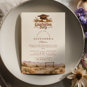 Invitación Puerta de Rancho Rústico Graduación Western