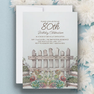 Invitación Puerta de suculentas de jardín botánico cumpleaños
