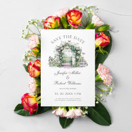 Invitación Puerta del jardín floral del Fiesta de bodas de ja