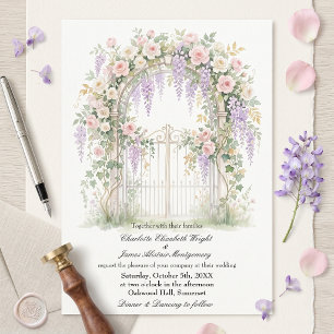 Invitación Puerta del Jardín Secreto de Wisteria Rosa Sonroja