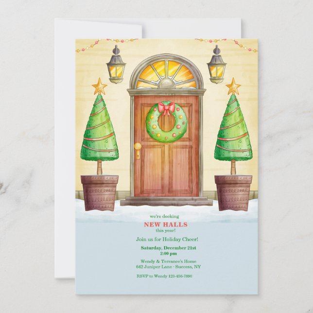 Invitación Puerta delantera del navidad (Anverso)