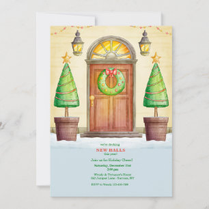Invitación Puerta delantera del navidad
