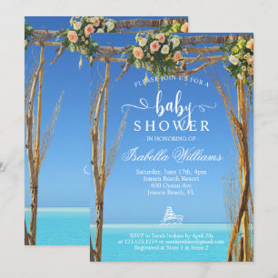 Invitación Puerta floral Baby Shower de la playa del verano