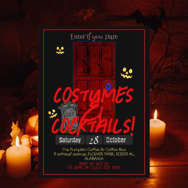 Invitación Puerta misteriosa del partido Halloween oscuro adu (Subido por el creador)