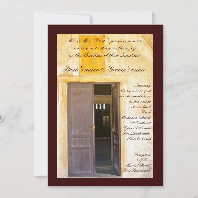 Invitación Puertas de la iglesia (Anverso)