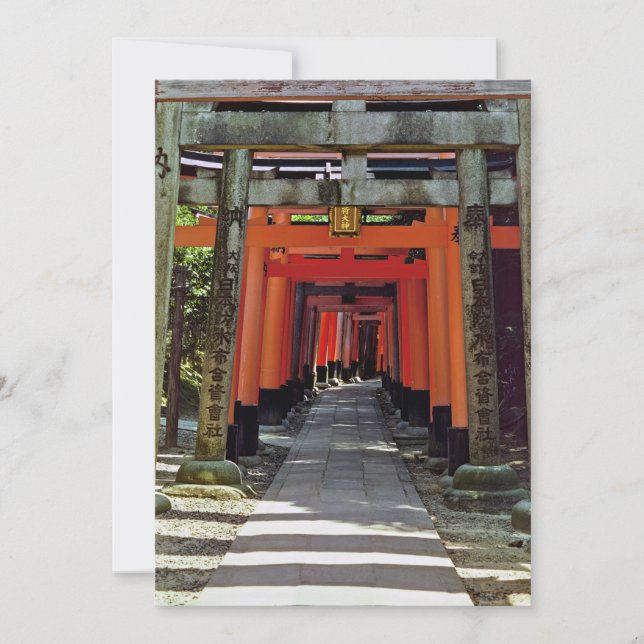 Invitación Puertas Torii - Kyoto, Japón, Asia (Anverso)