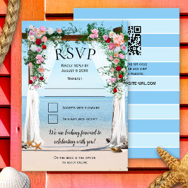 Invitación Puerto de playa con Rosas Boda RSVP