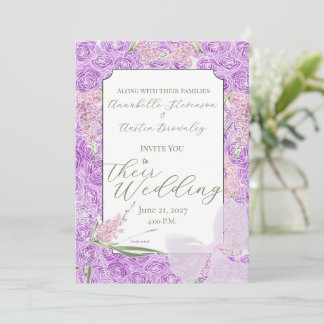 Invitación Puerto Madero Vintage Sheer Blush lazo en Sage