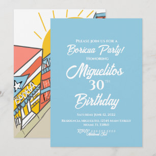 Invitación Puerto Rico Boricua Hispano Latino Fiesta de Barri