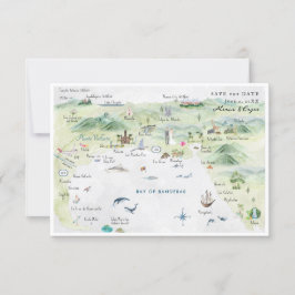 Invitación Puerto Vallarta, México | Mapa tinerario Boda