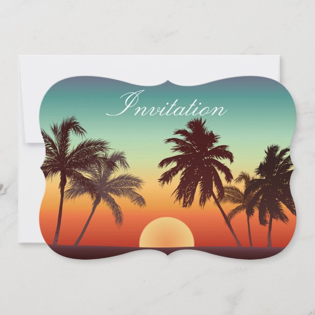 Invitación Puesta de sol de Florida (Anverso)