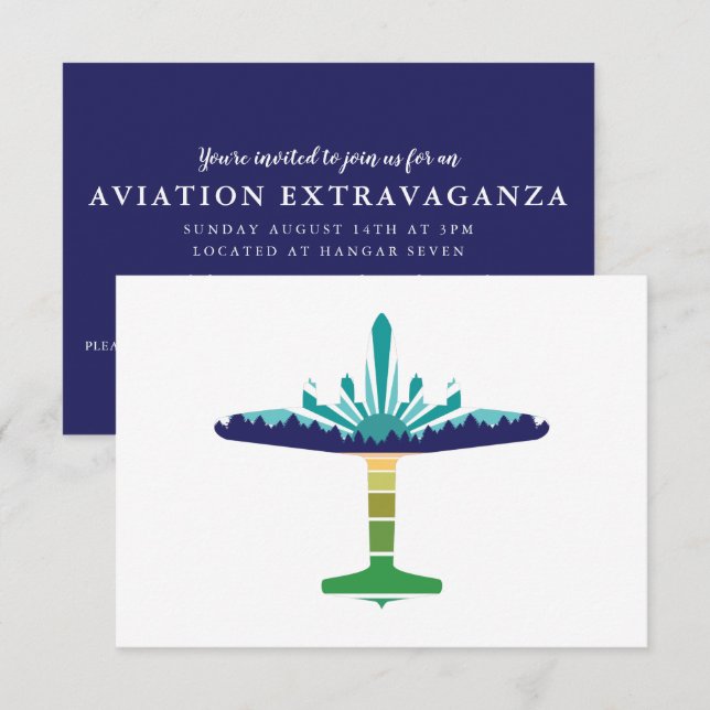 Invitación puesta de sol de la línea aérea dc 6 (Anverso / Reverso)