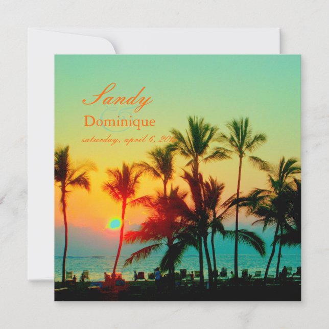 Invitación Puesta de sol de PixDezines en A-Bay/Hawaii (Anverso)