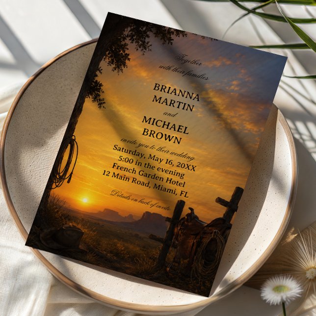 Invitación Puesta de sol del oeste de la frontera dorada (Subido por el creador)