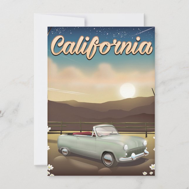 Invitación Puesta de sol en California (Reverso)