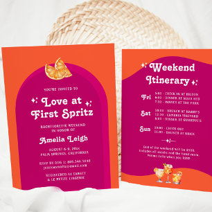 Invitación Puesta de sol rosa y naranja Amor a primera Spritz