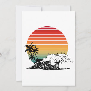 Invitación Puesta de sol y ola