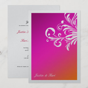 Invitación puesta del sol de 311-Swanky Swirls_Wild metálica