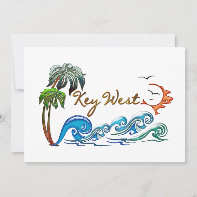 Invitación PUESTA DEL SOL KEY WEST de las ONDAS de las PALMAS (Anverso)